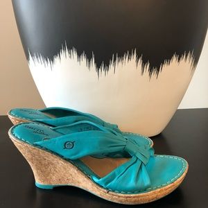 BORN Teal Leather Sandal
